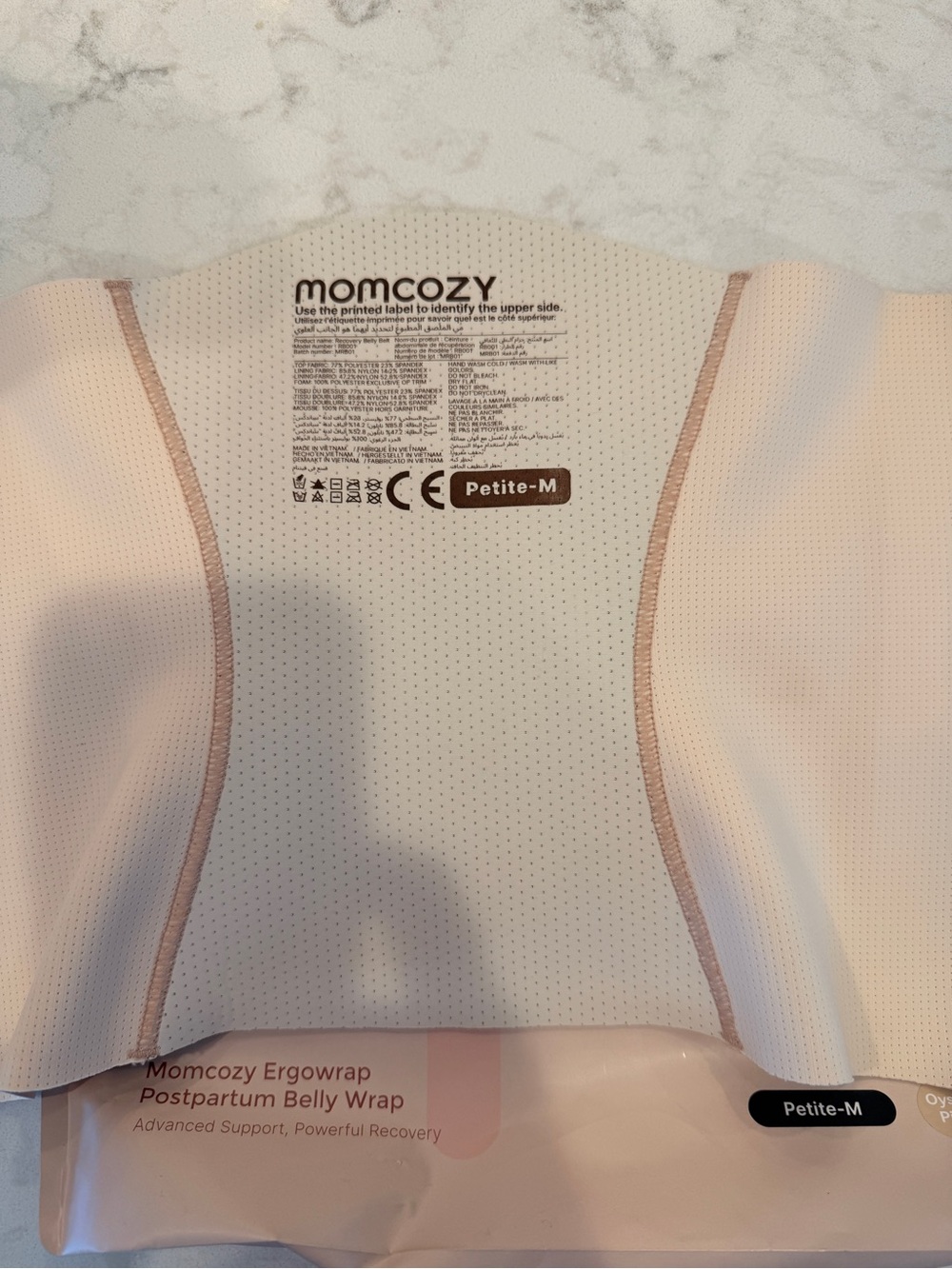 Momcozy Ergowrap Postpartum Belly Wrap - Petite - Nude Pink - Picture 2 of 5